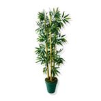Yapay Yapraklı Bambu Ağacı 3 Bambu'lu 110 Cm Turkuaz Saksı