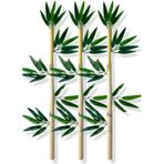 Yapay Yapraklı Dekoratif Bambu Çubuğu 80 Cm 3 Adet Islak Doku