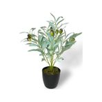 Yapay Zeytin Ağacı Saksıda 40Cm 5 Dallı 10 Meyveli Pastel Yapay Çiçek Artificial Olive