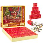 Yapboz Noel Takvimi 2024-1008 Parça, 24 Gün Geri Sayım, Noel Baba'nın Sürprizi, Aile Yapbozu