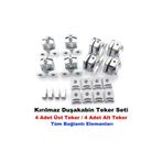 YAPI KALİTE Kırılmaz Duşakabin Tekeri Krom Çift Teker Duşakabin Rulmanı Eksiksiz Tam Set 24mm