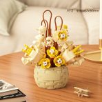 Yapı Taşları Saksı Bitkileri Aeonium Çiçeği Çocuk Puzzle Oyuncakları Kız Çocuk Hediyesi Eğitici Oyuncaklar (Yurt Dışından) - Parçalı