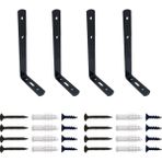 Yapıkan 4 Adet Siyah Modern Çelik Raf Altı Ayak - Raf Tutucu Duvar Montaj Askı Ayağı - Raf Destek Aparatı - Metal Raf Altı L Demiri Konsol Ayağı - 16.5 cm