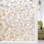 Yapışkan olmayan statik Lemon Cloud 3D süt camı pencere folyosu, çakıl deseni, ofis, ev dekorasyonu ve görüş koruması için, 45 cm x 200 cm