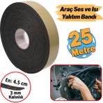 Yapışkanlı (25 METRE) En:45 Mm Kalınlık:3 Mm Araç Oto Ses Isı Yalıtım Izolasyon Bandı Bant Malzemesi