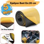 Yapışkanlı (5 MM EN:20 CM X 5 MT) Oto Araç Motor Ses Isı Yalıtım Izolasyon Bandı Kauçuk Sünger