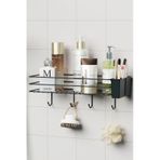 Yapışkanlı Büyük Boy Askılı Banyo Rafı Duş Şampuanlık Duvar Düzenleyici Organizer Siyah