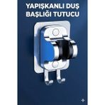 Yapışkanlı Duş Başlığı Tutucu , Ayarlanabilir Su Geçirmez Yapışkanlı Mafsal Chrome Tepe Duş Sistemleri - Krom