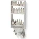 Yapışkanlı Duvar Rafı Organizer, Banyo Mutfak Rafı, 70X40x10 Cm, Çekmeceli, Kancalı, Suya Dayanıklı, Delme Gerektirmez