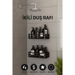 Yapışkanlı Duvar Rafı Organizer Banyo Rafı Duş Rafı Mutfak Rafı Havluluk Sabun Krem Şampuanlık
