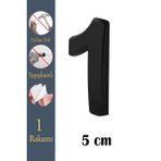 Yapışkanlı Kapı Numarası Küçük Boy 50 Mm 5 Cm Numara 1 Rakam Bir Sayısı Siyah Renk Numaralar 1 Adet