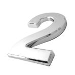 Yapışkanlı Kapı Numarası Küçük Boy 50 Mm 5 Cm Numara 2 Rakam İki Sayısı Krom Renk Numaralar 1 Adet