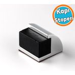 Yapışkanlı Kapı Stoperi Oval Metal Gümüş Krom Kauçuk Başlıklı Durdurucu Güçlü Yapışkanlı Tampon - 1 Adet