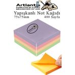 Yapiskanli Not Kagidi 4 Renk 400 Sayfa 1 Paket Harmoni Kup Blok Yapiskanli Postit 75X75 Mm Renkli