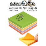 Yapiskanli Not Kagidi 5 Renk 450 Sayfa 1 Paket Gizemli Kup Blok Yapiskanli Postit 75X75 Mm Renkli