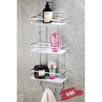 Yapiskanli Omur Boyu Paslanmaz Kristal Ayarlanabilir Raf Banyo Duzenleyici Krom-Beyaz Ls-03 Kbkk