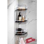 Yapiskanli Omur Boyu Paslanmaz Kristal Ayarlanabilir Raf Banyo Duzenleyici Sampuanlik Lk-03 Bsbk