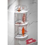 Yapiskanli Omur Boyu Paslanmaz Kristal Ayarlanabilir Raf Banyo Duzenleyici Sampuanlik Lk-03 Kb
