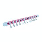 Yapışkanlı Portatif, Mobilya, Duvar, Dolap, Banyo Organizer Askılık, 10 Kancalı, 30 cm,