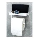 Yapışkanlı Raflı Tuvalet Kağıdı Askılığı Plastik Raf Banyo Kağıtlık Telefon Tutucu Askısı Aparatı