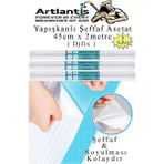 Yapışkanlı Şeffaf Asetat 3 Adet 45Cm X 2 Metre Djfix Kendinden Yapışkanlı Şeffaf Rulo Asetat Transparan Soğuk Laminasyon
