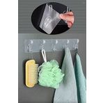 Yapışkanlı Şeffaf Duvar Askısı Banyo Mutfak Düzenleyici Askı Pratik Kanca Askılık
