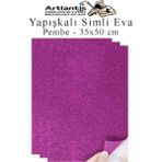 Yapışkanlı Simli Eva 35X50 cm 3 Adet Simli Yapışkanlı Eva Süngeri Okul Kreş Anasınıfı Eli - Standart