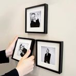 Yapışkanlı Sök-Tak Paspartulu Siyah 14x14cm POLA Kare Fotoğraf Çerçevesi - 3'lü Set