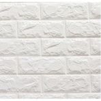 Yapışkanlı Sünger Beyaz Tuğla Duvar Kağıdı Paneli 70x77 Cm 6 Adet