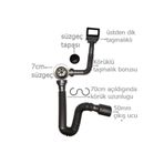 yapıtaşı Mutfak Evye Lavabo Sifonu Dik Taşmalıklı Sifon Gri/beyaz