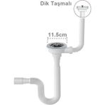 Yapıtaşı YT41 üniversal Çöpmak Dik-Yandan Taşmalı Evye Mutfak Gider Sifonu Körüklü Beyaz