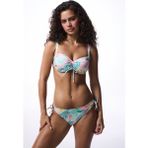 Yaprak Desenli Balenli Bikini Üstü - 95D - Renkli