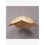 YAPRAK Doğal Bambu Büyük Avize 80x20 cm. Beyaz Gövde
