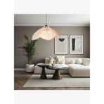 YAPRAK Doğal Bambu Büyük Avize 80x20 cm. Siyah Gövde