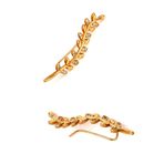 Yaprak Figürlü Gümüş Rose Earcuff Tek Küpe