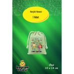 Yaprak Hediyelik Bayram Harçlık Kesesi Tekli – Baskılı Ham Bez Bayram Kesesi, Çocuklar İçin Bayram Hediyesi Model-8