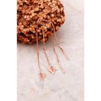 Yaprak Rose Gümüş Zincir Küpe 5191