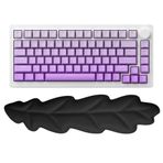 Yaprak Şekilli Beyaz Klavye Bilek Desteği Ergonomik & Konforlu Memory Foam Kaymaz Taban Bilek Yastığı (Siyah)