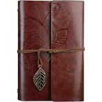 Yapraklı Not Defteri, Klasik Pu Deri Kapak, Seyahat Defteri, Journal, Günlük, Seyahat Günlüğü, Doldurulabilir Eskiz Defteri, Sketchbook, 130X18