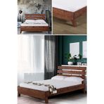 YAPSA HOME MOBİLYA Mira-doğal Masif Ahşap Karyola-ceviz