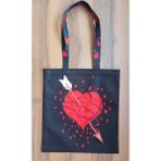 Yaralı Kalp Bez Plaj ve Omuz Çantası - 35X37 - Çok Renkli
