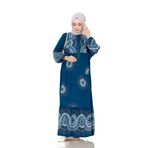 Yarasa Kol Robalı Nare Elbise-İndigo