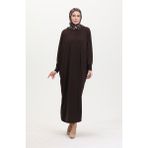 Yarasa Kol Salaş Elbise 2000-24 Acı Kahve - Standart