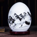 Yaratıcı Porselen Çiçek Vazosu Yumurta Tasarımı Modern Antika Çin Vazosu Seramik Sanat Eseri Ev Dekorasyonu Oturma Odası Çalışma Odası için Geleneksel Vazo-i H18cmxd1,I-H18cmxD14cm