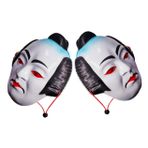 Yardenfun 2 Adet samuray maskesi japon kimono kostüm yetişkinler için kostüm maskeleri japon maskesi samuray yüz maskesi drama maskesi samuray yarım maske japon kostüm erkekler plastik