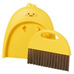 Yardenfun Küçük Sarı Masa Süpürgesi - Bilgisayar Araba Detaylandırması Için Mini Süpürge Ve Tozpan Seti - Küçük Temizleme Fırçası Ve Tozpan