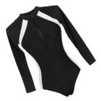 Yardenfun Parça Dar kesim mayo uzun kollu mayo kadın mayo Bayanlar bayan mayolar kadınlar için mayo kadın yüzücü mayo mayokini kadın bayan yüzme elbiseleri yüzme kıyafetleri polyester Black