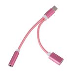 Yardenfun Type-c Kulaklık Adaptörü Çift Fonksiyonlu Kulaklık/kulaklık Dönüştürücü Şarj Gül Altını Küçük Ve Hafif Type-c Tersinir