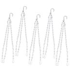 Yardwe 5 Adet saksı kanca zinciri flower pot hanging chain courtyard plant pot accessories heavy duty hanging chain for pots rattan sepeti makrome asılı sepet saksı aksesuarları Silver