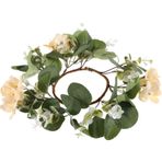 Yardwe Konik Mum Çelenk Sütunlar Için Mum Halkaları Noel Mum Halkaları Yapay Bitkiler Çiçekler Çelenk Halkası Okaliptüs Mum Halkası Konik Mum Çelengi Yeşil Yapraklar Masaüstü Ipek Çiçek